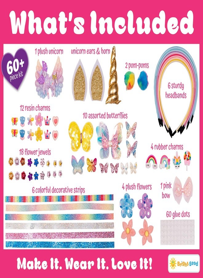 Bright Seed Headband Making Kit for Girls, Make Your Own Fashion Headband, Girl Accessories Ages 5-12, DIY Arts & Crafts, DIY Hair Accessories Set, Birthday Gifts for Girls 5 6 7+ Years Old, Gift Ideas Unicorn - Image 2